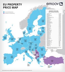 How Much Are Property Prices Across Each of the 28 EU Member States?
