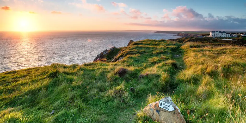 Cornwall coast at sunset