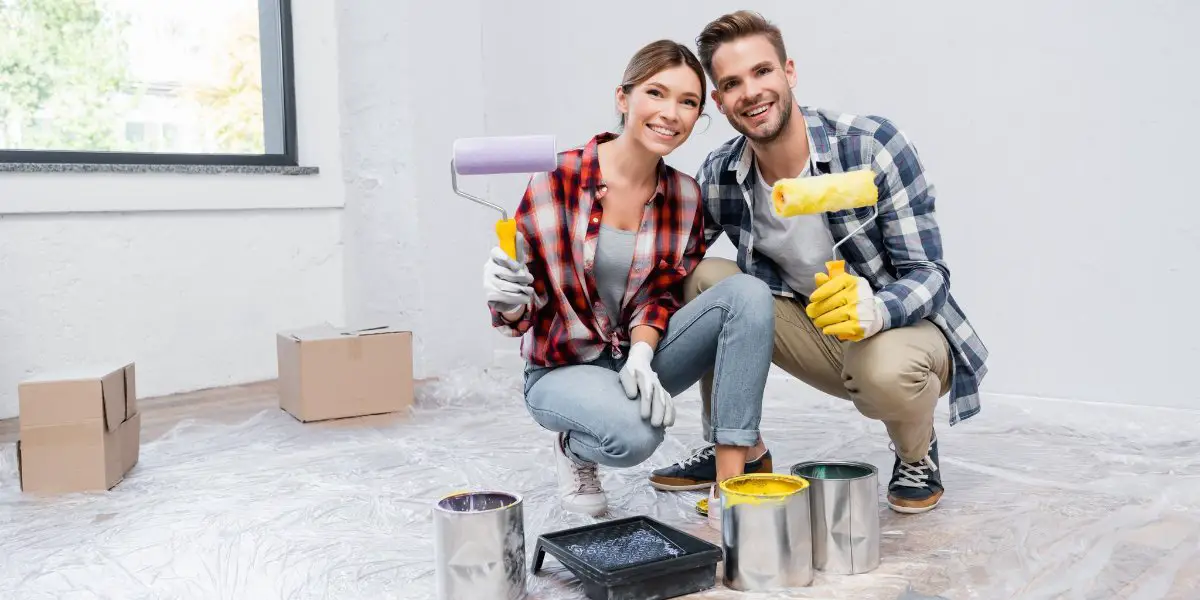 couple decorating a property